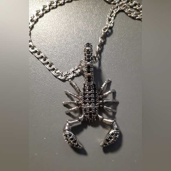 Anthro Pendant Scorpion Black Fashion Jewelry 925 Sterling Silver Rebel Men - Picture 12 of 16